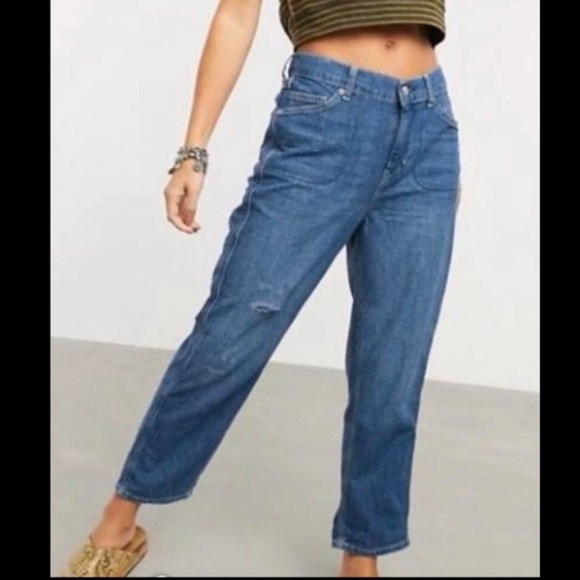 Free People Chloe Baby Barrel Jeans SIZE S NWT - Picture 2 of 13